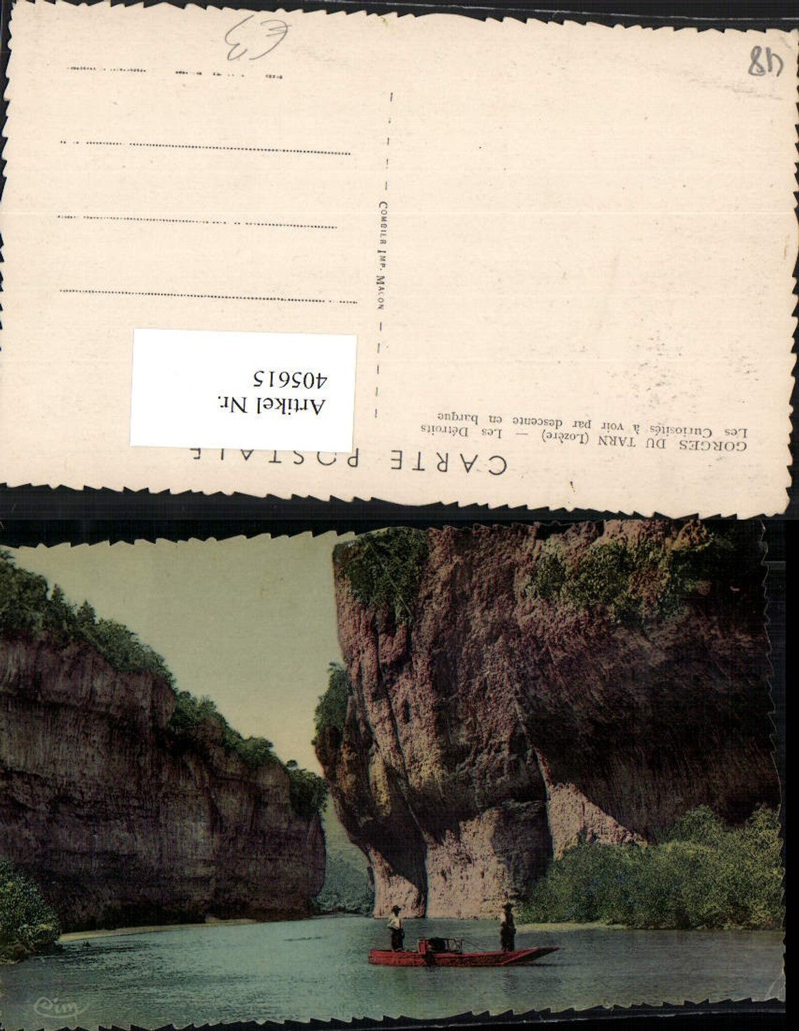 405615,Languedoc-Roussillon Lozere Gorges du Tarn Les Detroits Fluss Boot