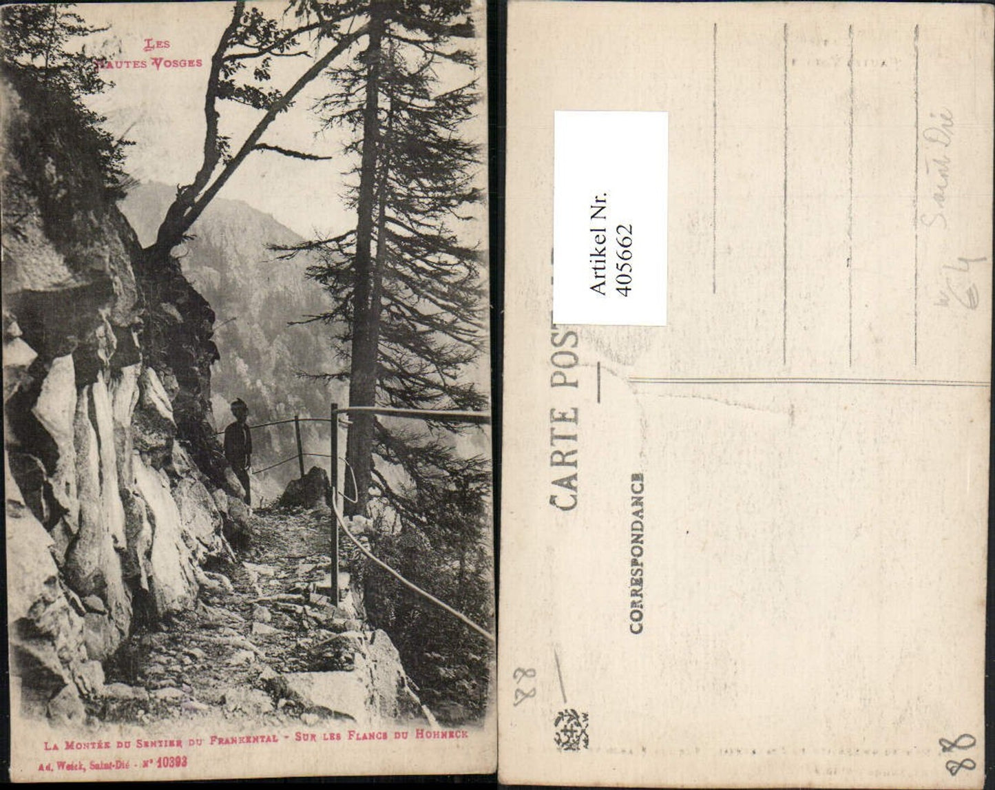 405662,Lothringen Saint Die La Montee du Sentier du Frankental Sur les Flancs du Hohneck Partie