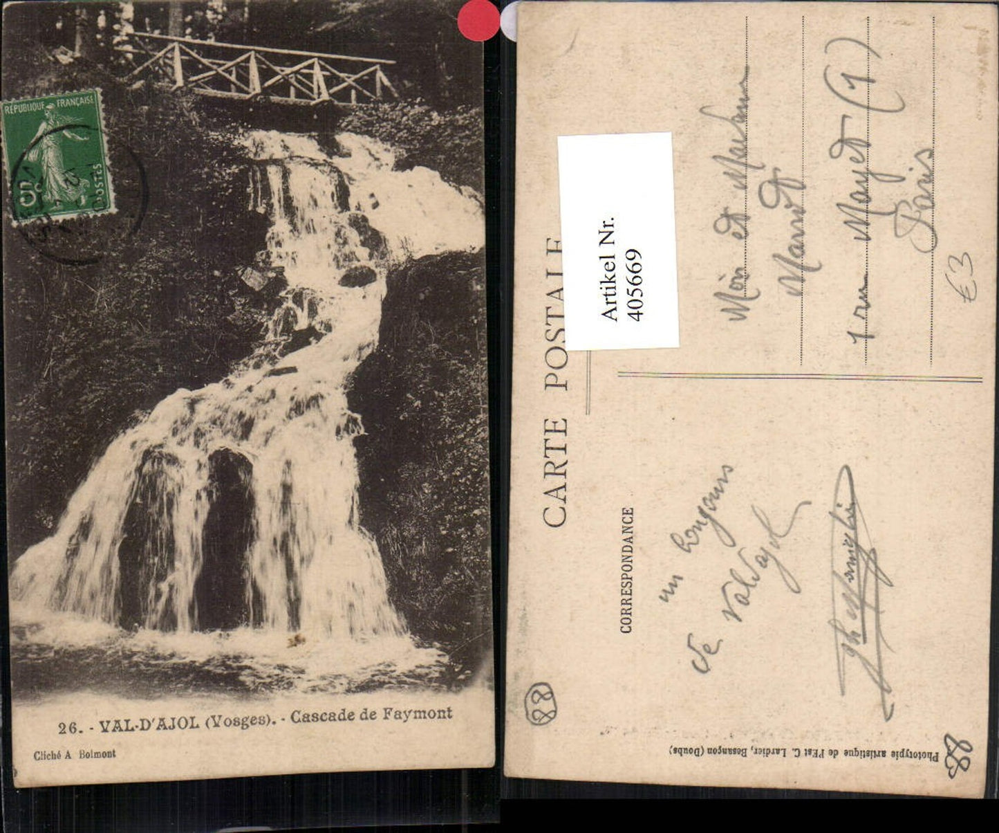405669,Lorraine Val-d'Ajol Cascade de Fymont waterfall
