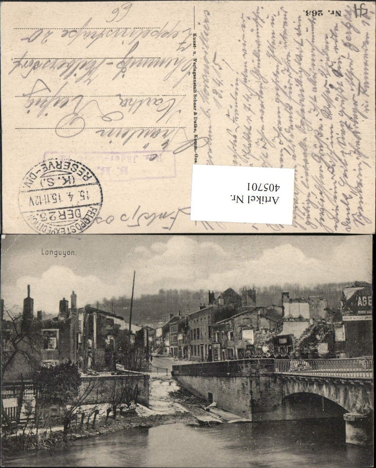 405701,Lothringen Meurthe-et-Moselle Longuyon Teilansicht Brücke
