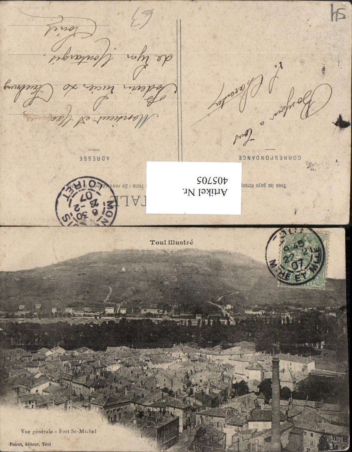 405705,Lothringen Meurthe-et-Moselle Toul Vue generale Fort St-Michel Totale