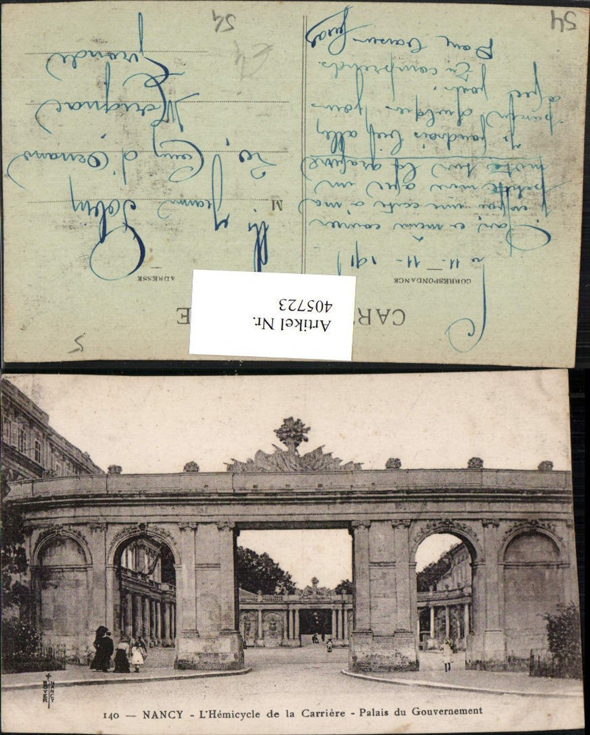 405723,Lothringen Meurthe-et-Moselle Nancy L'Hemicycle de la Carriere Palais du Gouvernement