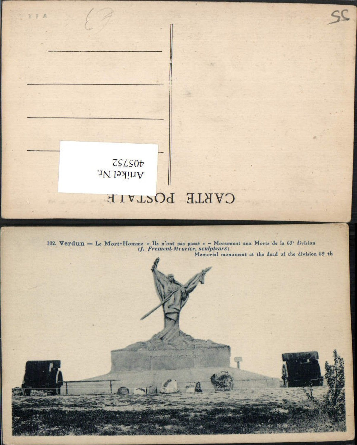 405752,Lothringen Meuse Verdun Le Mort-Homme Monument aux Morts