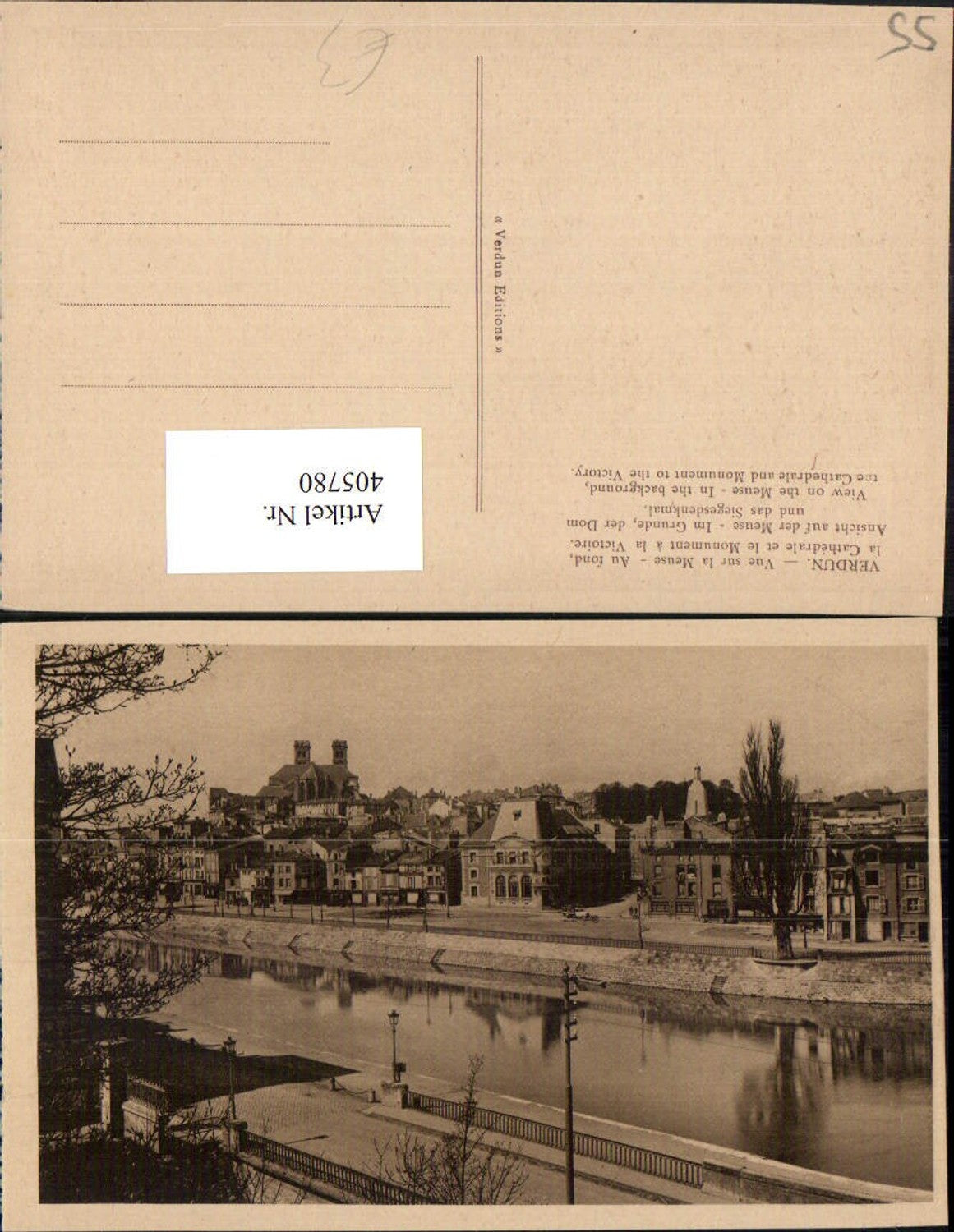 405780,Lothringen Meuse Verdun Vue sur la Meuse Teilansicht