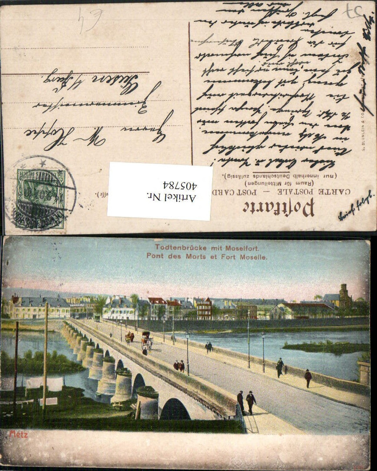 405784,Lothringen Moselle Pont des Morts et Fort Moselle Brücke
