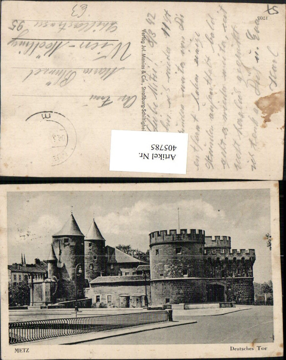 405785,Lothringen Moselle Metz Deutsches Tor Türme