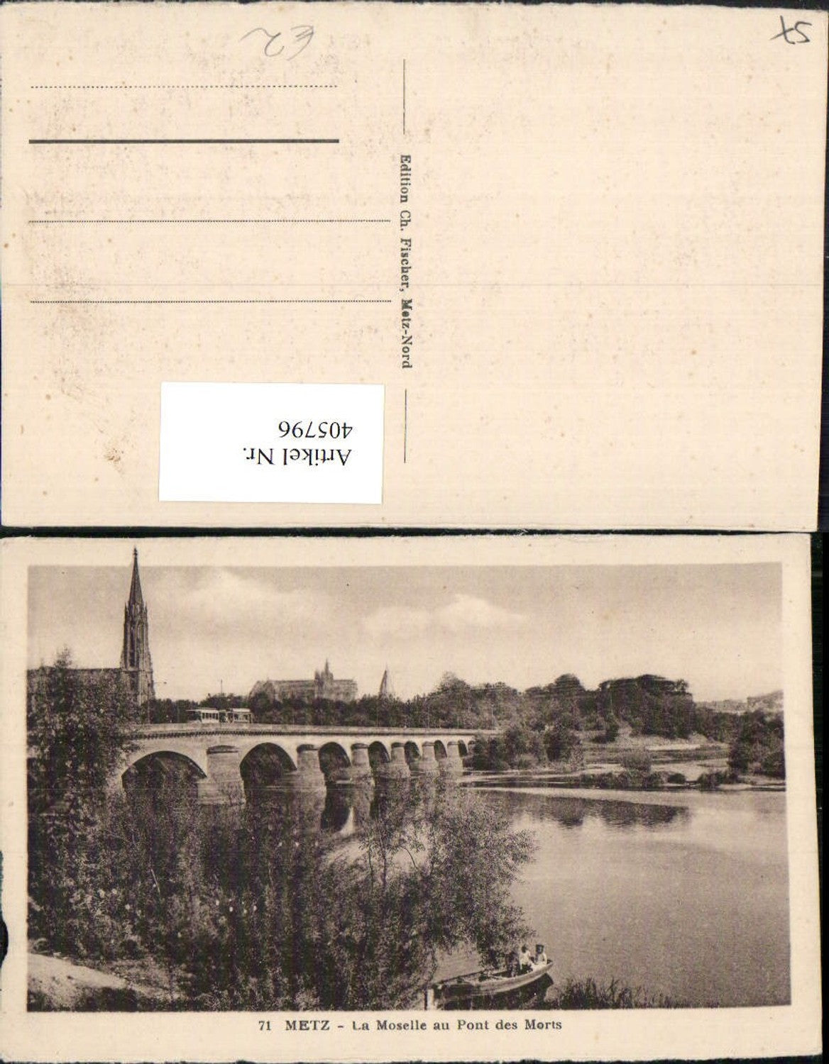 405796,Lothringen Moselle Metz La Moselle au Pont des Morts Brücke