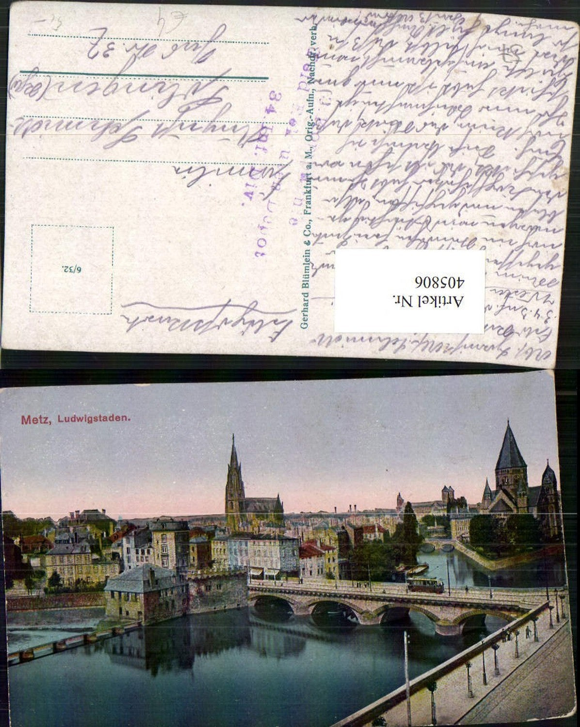 405806,Lothringen Moselle Metz Ludwigstaden Teilansicht Brücke
