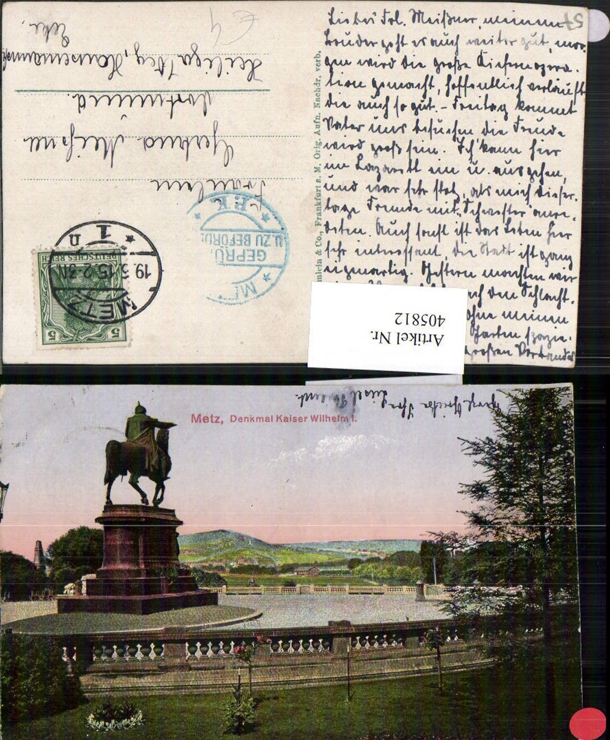 405812,Lothringen Moselle Metz Denkmal Kaiser Wilhelm 1 Statue