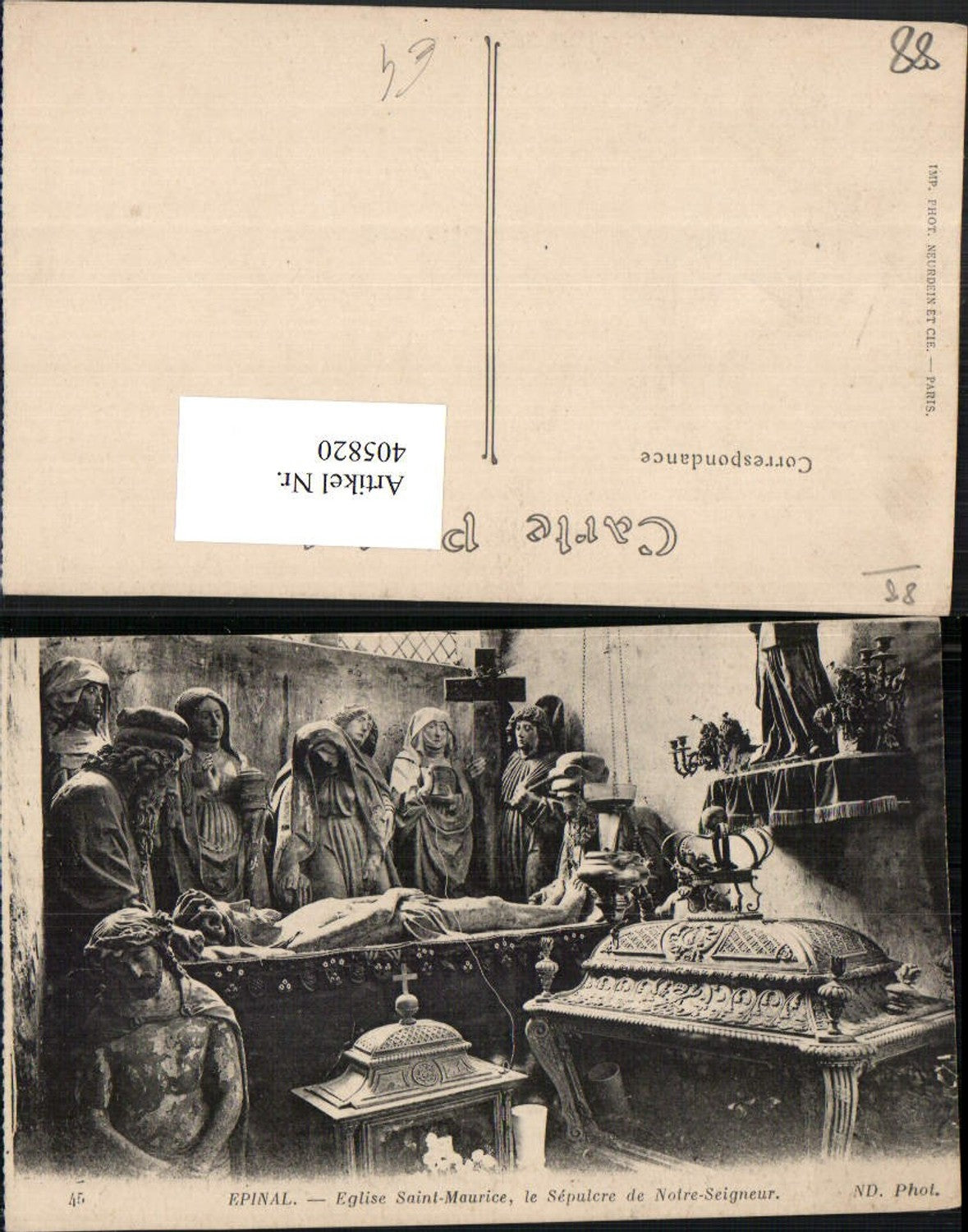 405820,Lothringen Vosges Epinal Eglise Saint-Maurice Sepulcre de Notre-Seigneur Grab