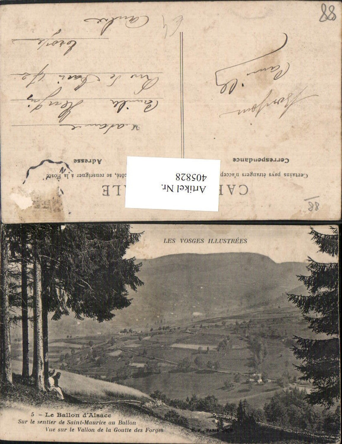405828,Lothringen Vosges Sur le sentier de Saint-Maurice au Ballon vue sur le Vallon