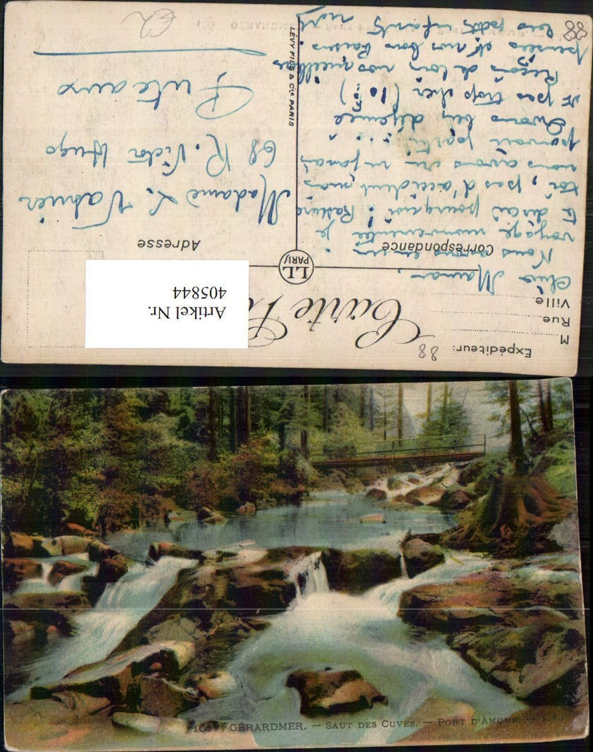 405844,Lothringen Vosges Gerardmer Saut des Cuves Pont d'Amour Wildbach Brücke