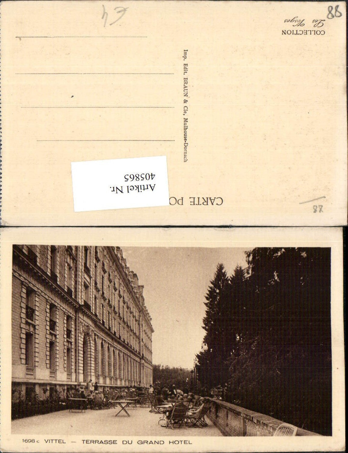 405865,Lothringen Vosges Vittel Terrasse du Grand Hotel