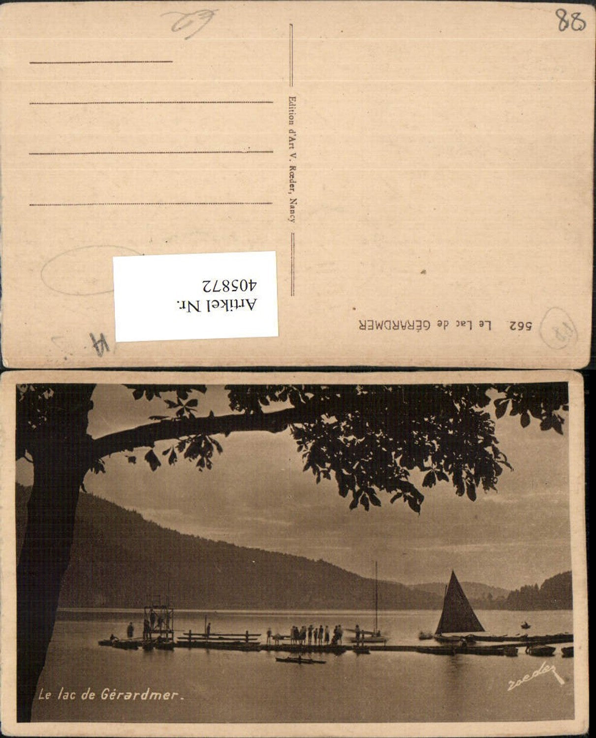 405872,Lorraine Vosges Le Lac de Gerardmer lake sailboat