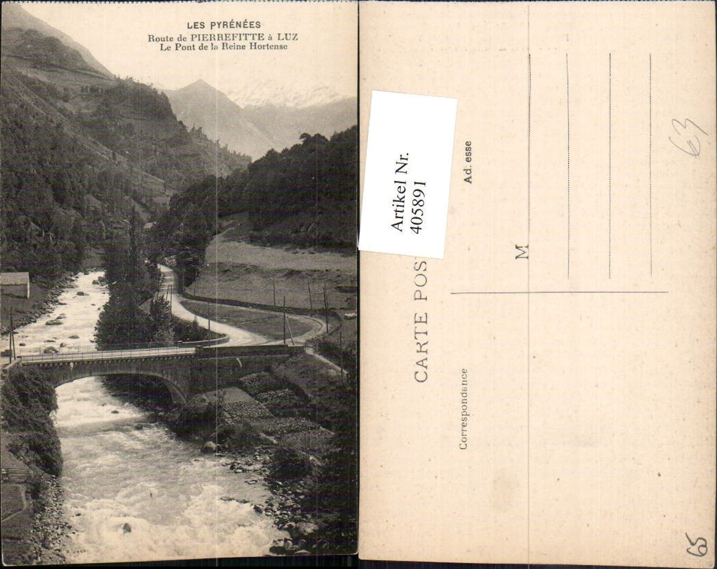 405891,Midi-Pyrenees Hautes-Pyrenees Route de Pierrefitte a Luz Pont Brücke