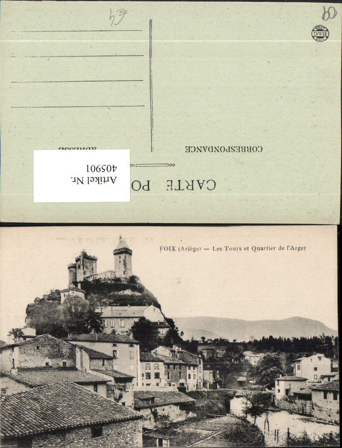 405901,Midi-Pyrenees Ariege Foix Les Tours et Quartier de l'Arget Teilansicht