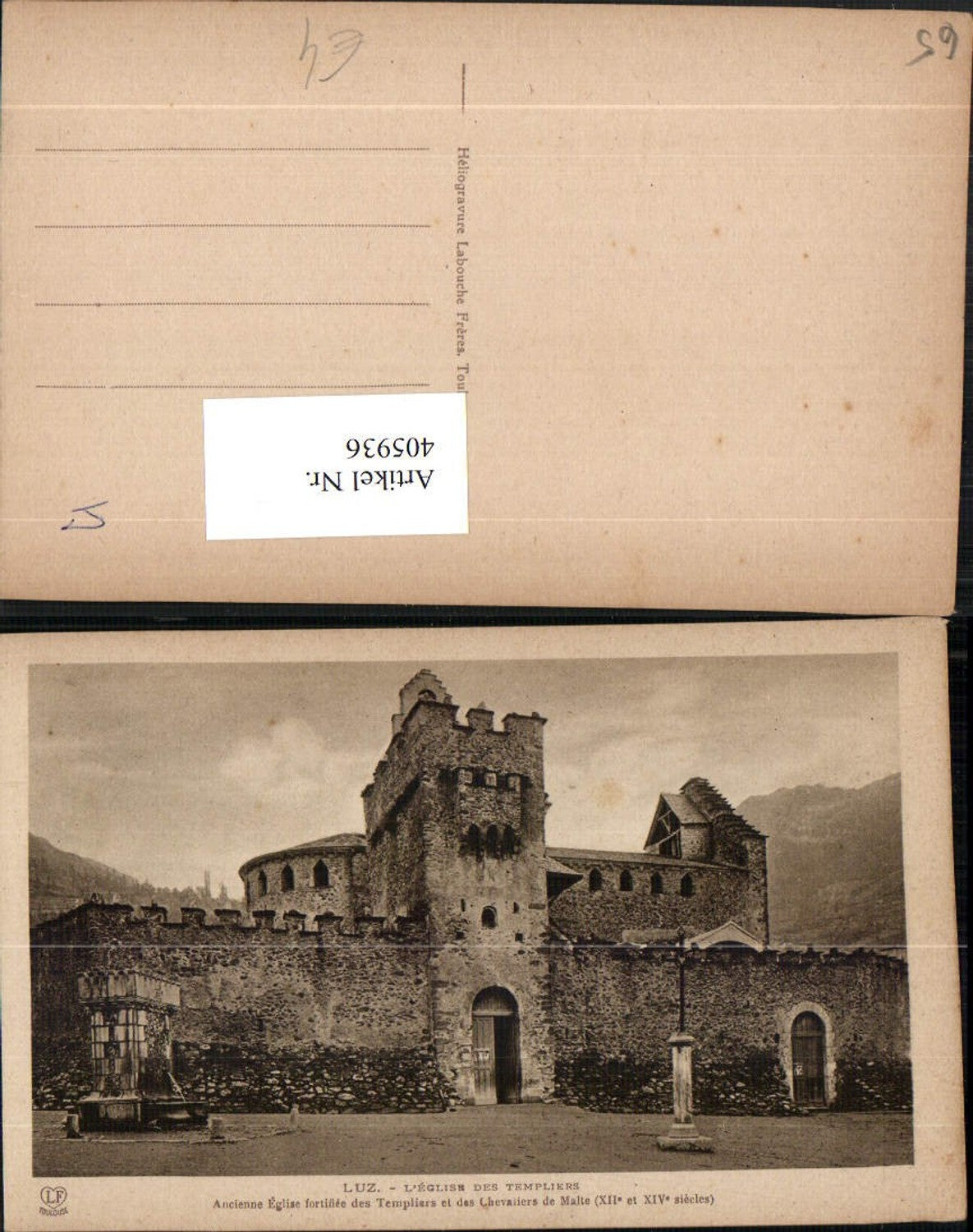 405936,Midi-Pyrenees Hautes-Pyrenees Luz L'Eglise des Templiers Kirche