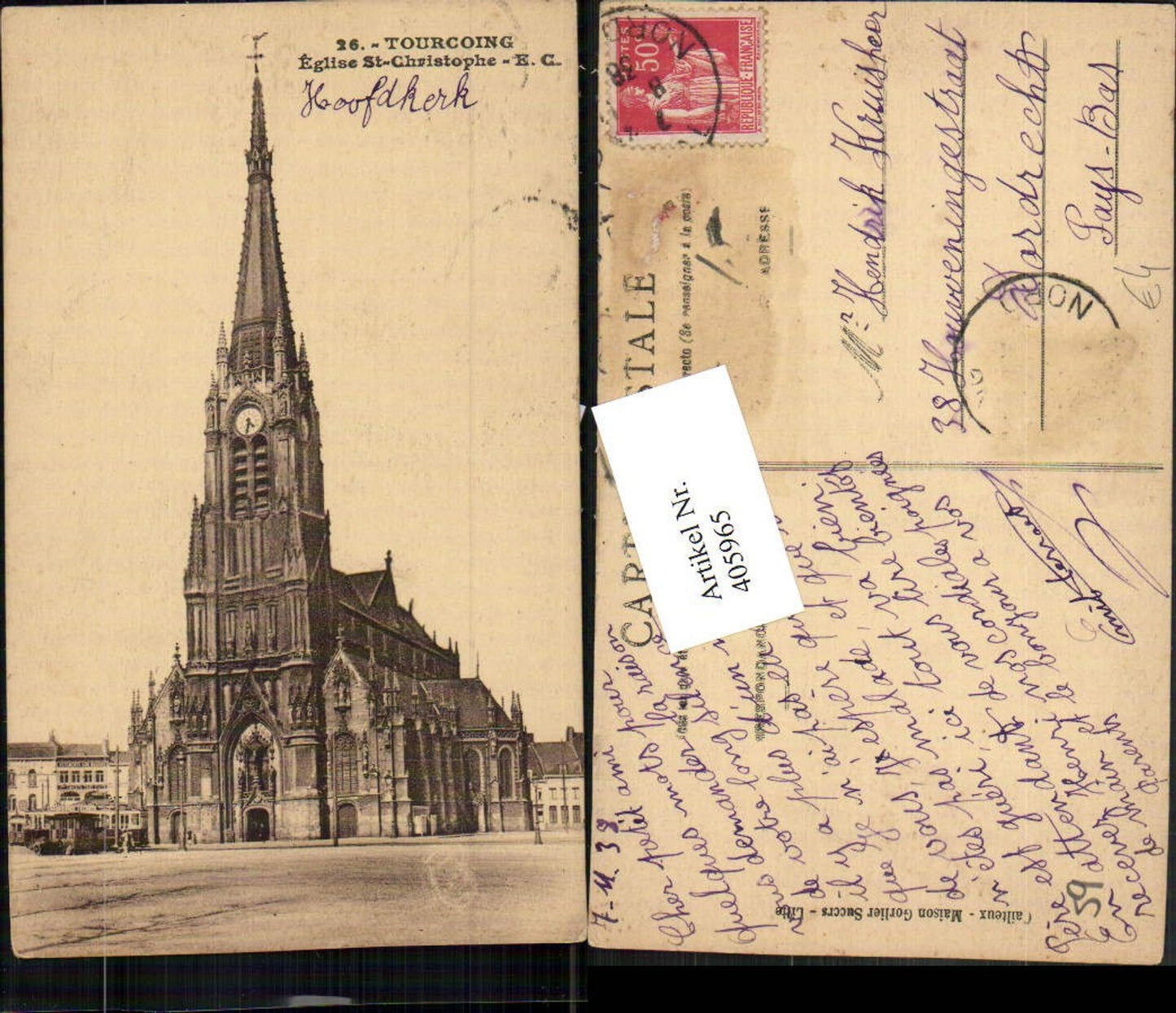 405965,Nord-Pas-de-Calais Nord Tourcoing Eglise St-Christophe Kirche