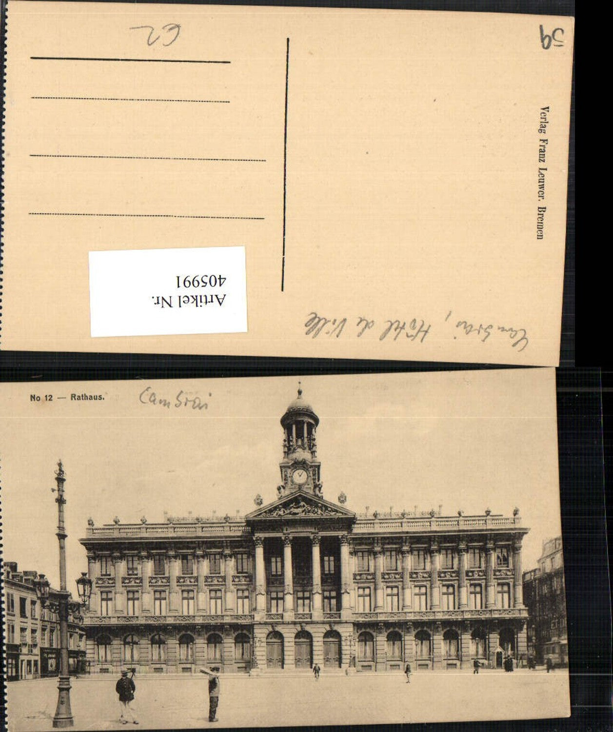 405991,Nord-Pas-de-Calais Nord Cambrai Hotel de Ville Rathaus