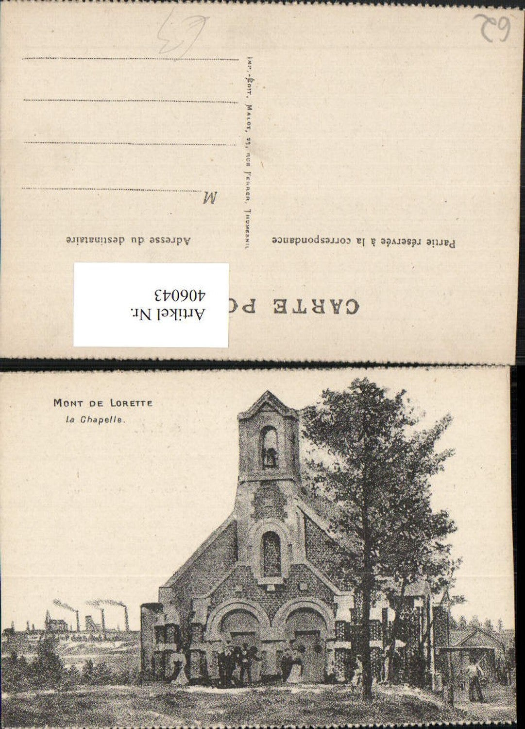 406043,Nord-Pas-de-Calais Pas-de-Calais Mnt de Lorette La Chapelle Kapelle Kirche