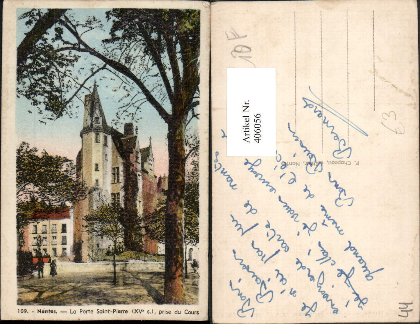 406056,Pays de la Loire Loire-Atlantique Nantes La Porte Saint-Pierre prise du Cours