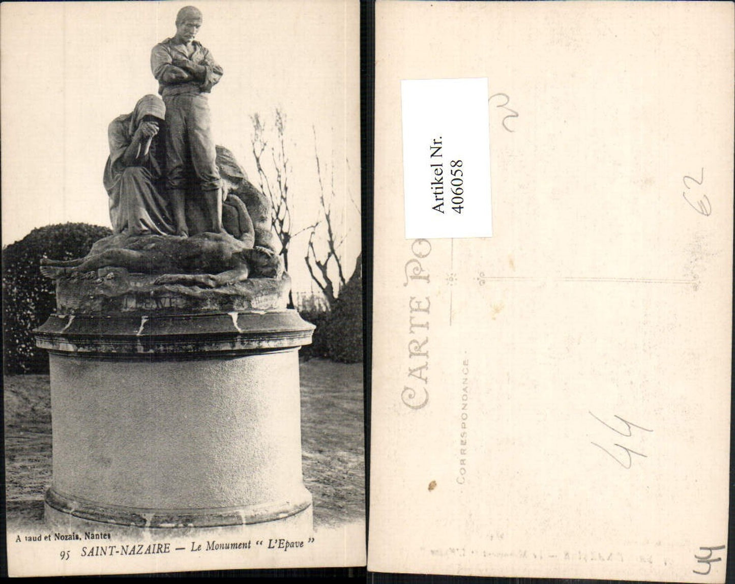 406058,Pays de la Loire Loire-Atlantique Saint-Nazaire Le Monument Epave Statue