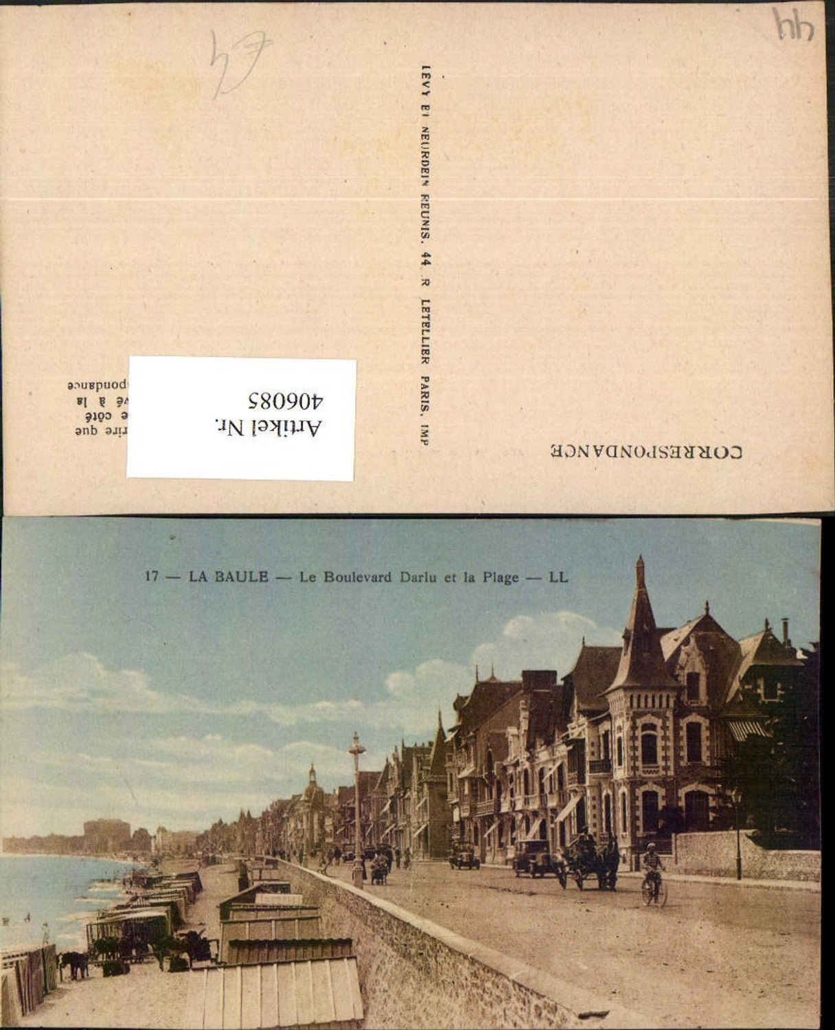 406085,Pays de la Loire La Baule Le Boulevard Darlu et la Plage Strand