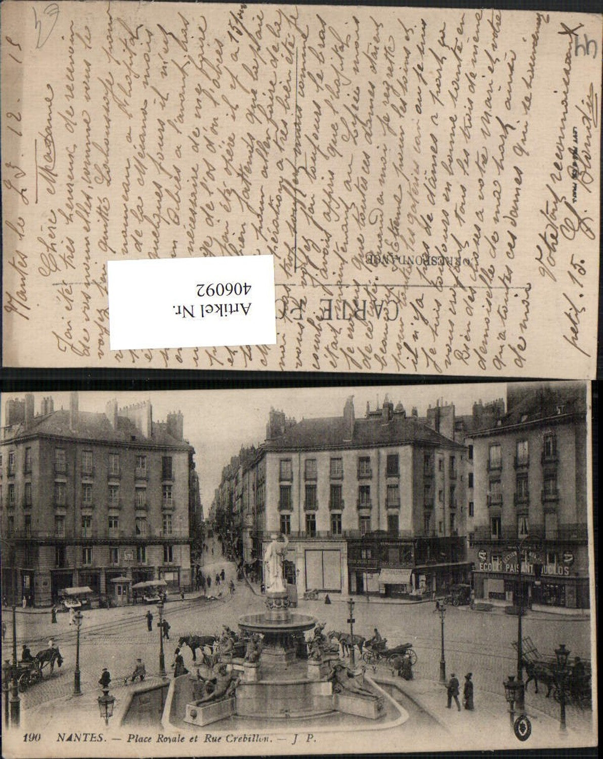 406092,Pays de la Loire Nantes Place Royale et Rue Crebillon Brunnen