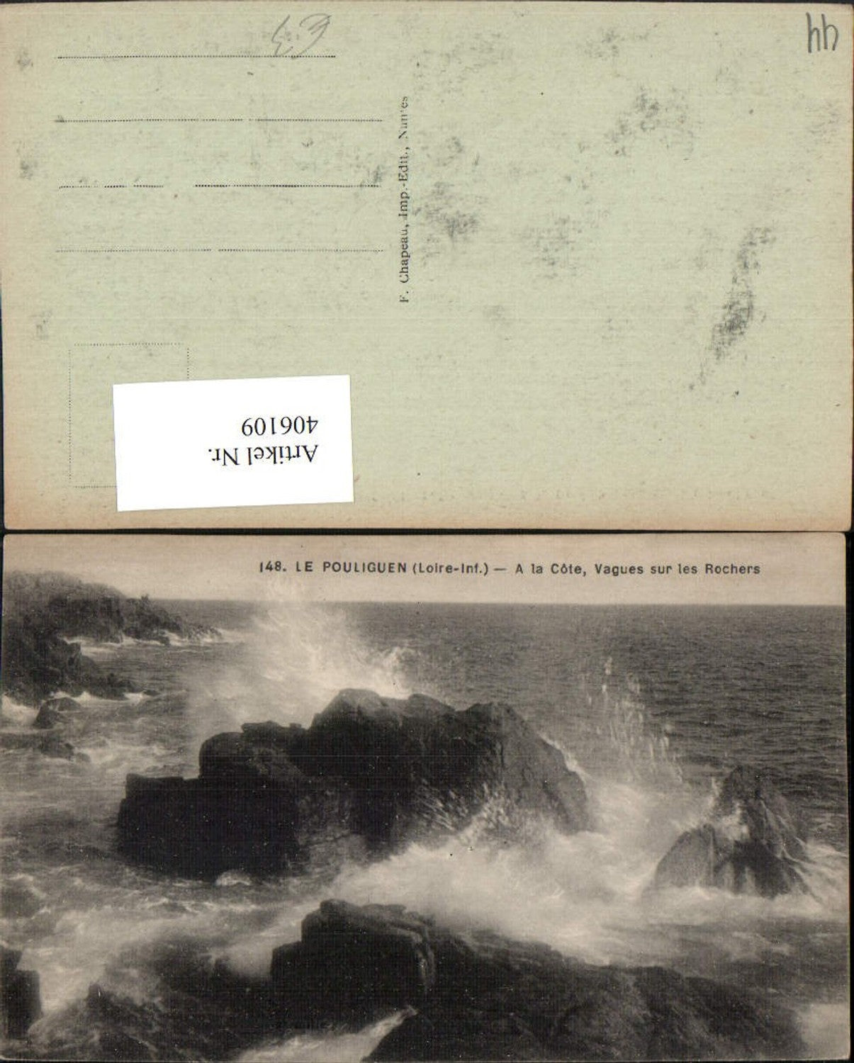 406109,Pays de la Loire Le Pouliguen Vagues sur les Rochers Küste Wellen
