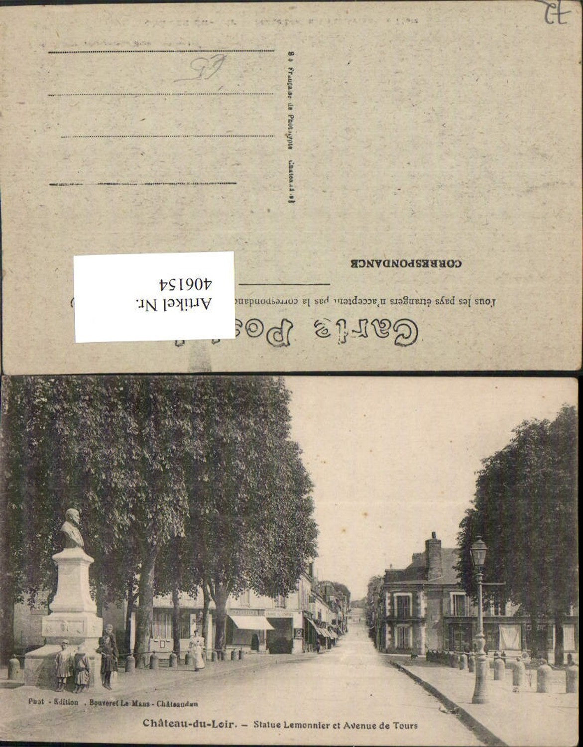 406154,Pays de la Loire Sarthe Chateau-du-Loir Statue Lemonnier et Avenue de Tours street view