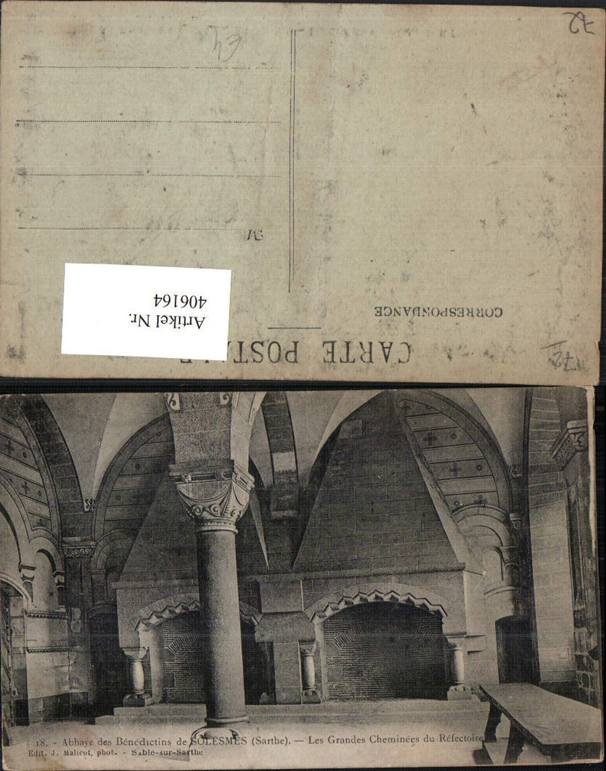 406164,Pays de la Loire Sarthe Solesmes Abbaye de Benedictins Cheminees Kamine
