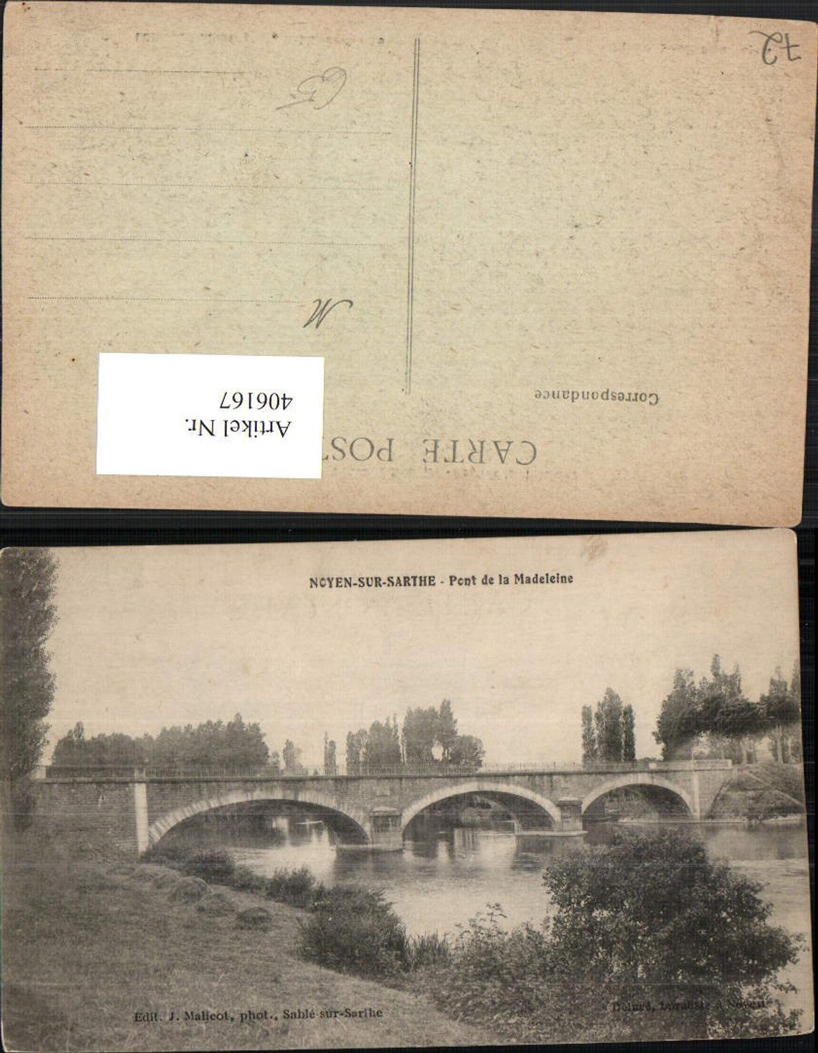 406167,Pays de la Loire Sarthe Noyen-sur-Sarthe Pont de la Madeleine Brücke