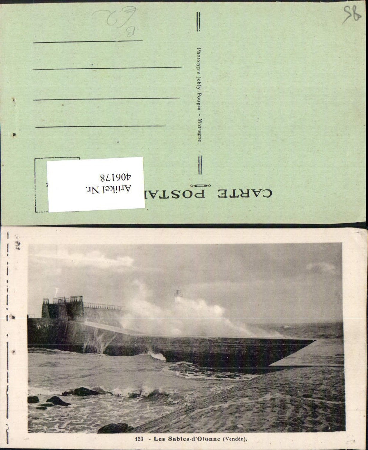 406178,Pays de la Loire Vendee Les Sables-d'Olonne Mole Brandung Leuchtturm