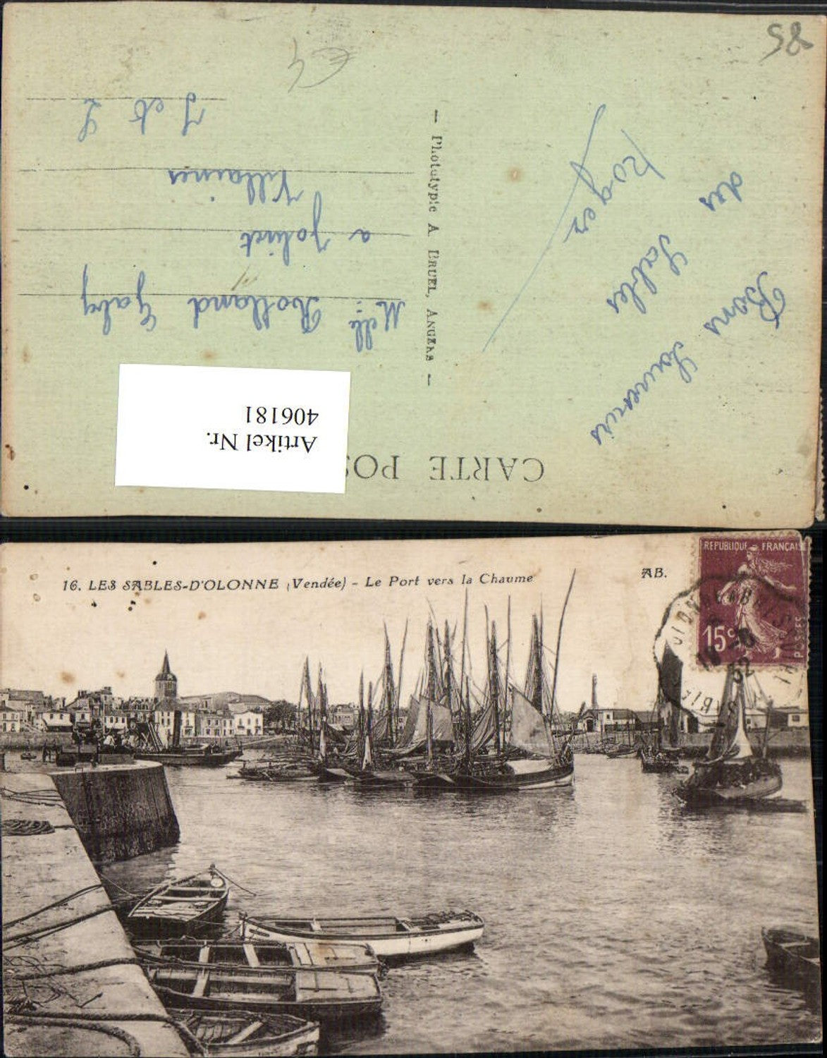 406181,Pays de la Loire Vendee Les Sables-d'Olonne Le Port vers la Chaume Hafen Segelboote