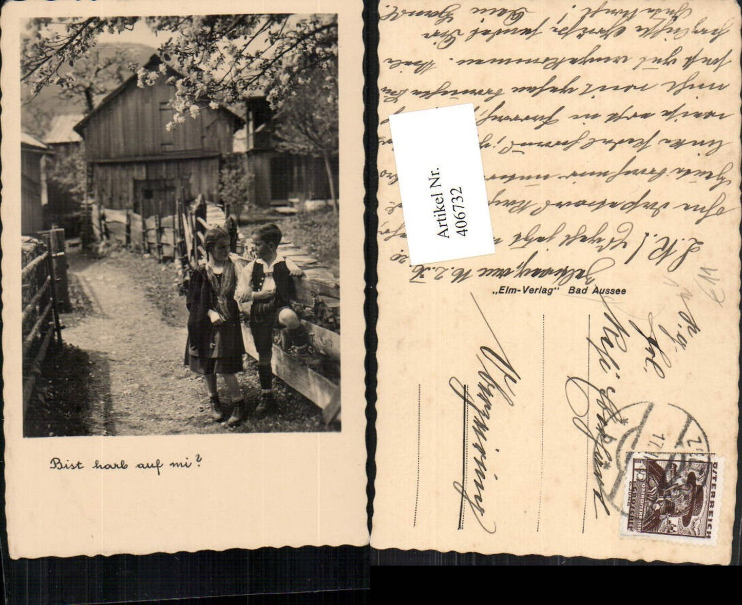 406732,Fotokunst Elm Bad Aussee Bist harb auf mi Kinder Tracht