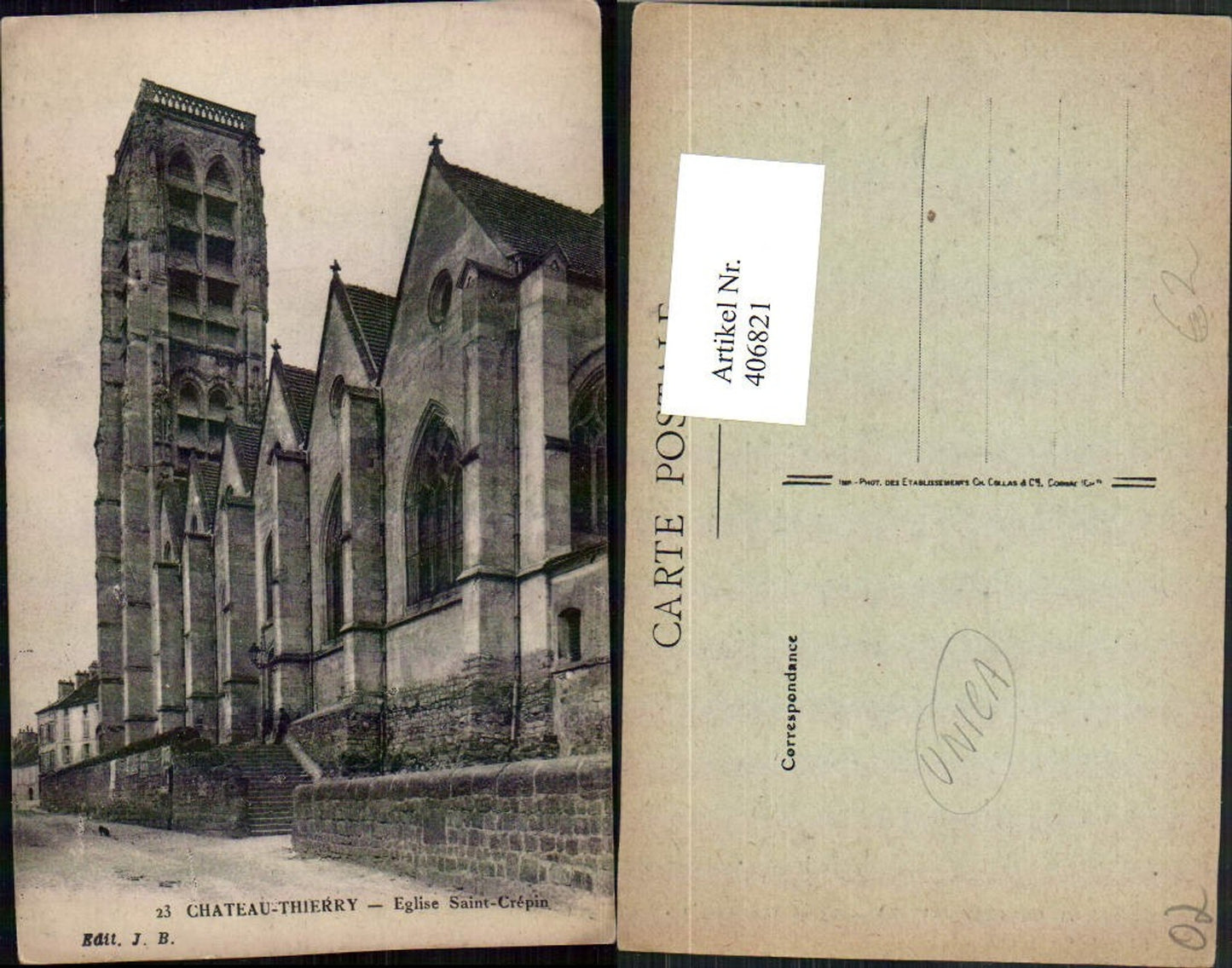 406821,Picardie Aisne Chateau-Thierry Eglise Saint-Crepin Kirche