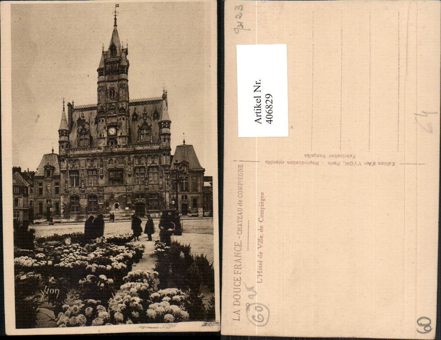 406829,Picardie Oise Compiegne L'Hotel de Ville Rathaus