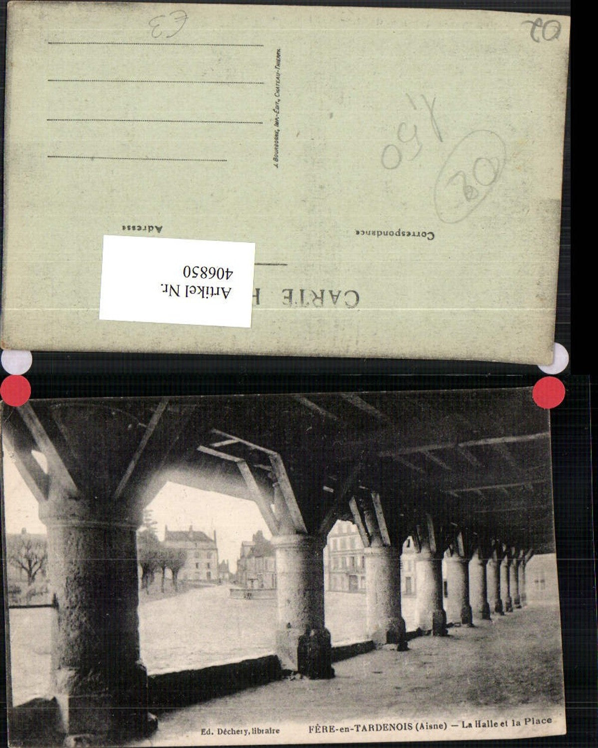 406850,Picardie Aisne Fere-en-Tardenois La Halle et la Place Arkaden