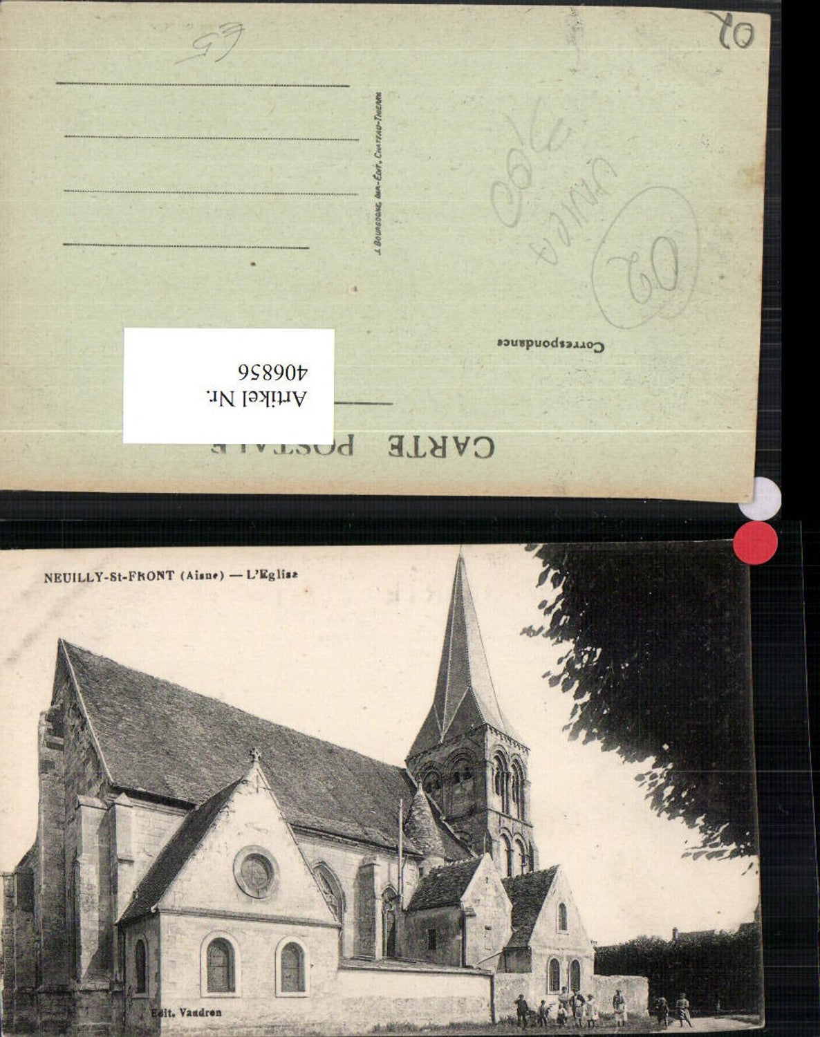 406856,Picardie Aisne Neuilly-St-Front L'Eglise Kirche