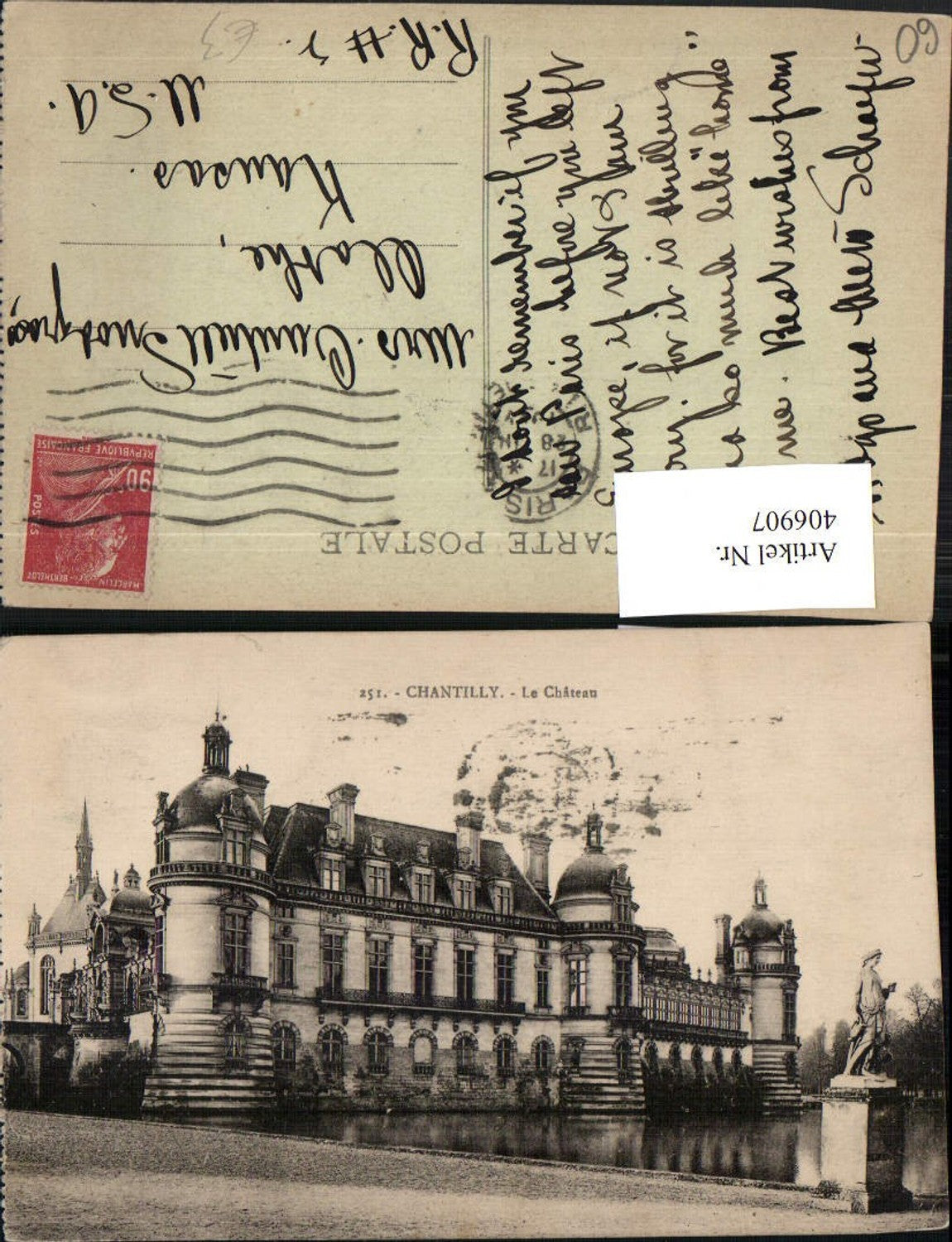 406907,Picardie Oise Chantilly Le Chateau Schloss