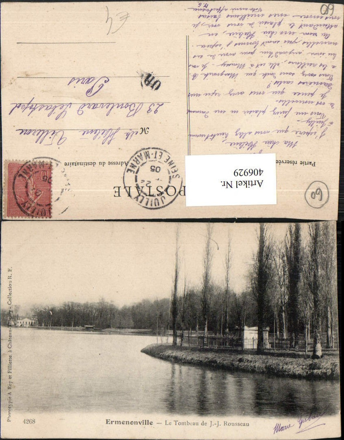 406929,Picardie Oise Ermenonville Le Tombeau de J.-J. Rousseau Grabmal