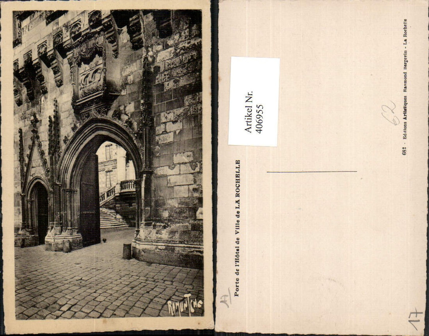 406955,Poitou-Charentes Charente-Maritime La Rochelle Porte de l'Hotel de Ville Rathaus Tor