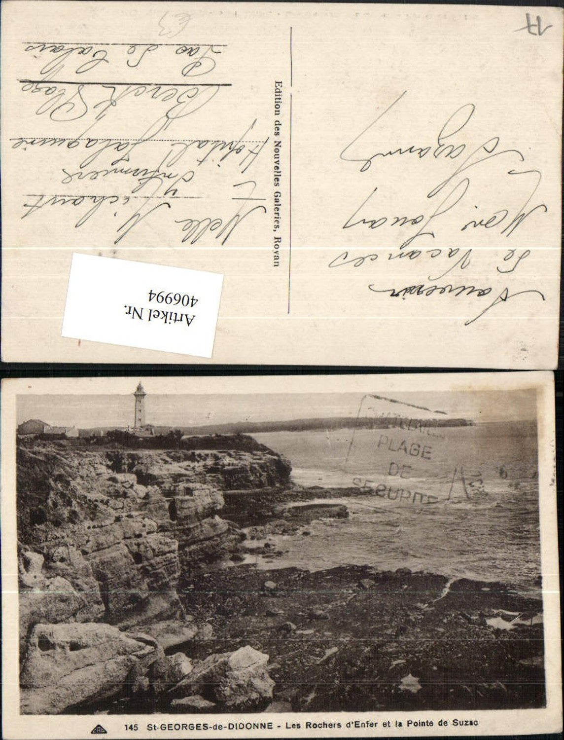 406994,Poitou-Charentes Charente-Maritime St-Georges-de-Didonne Rochers Küste Leuchtturm