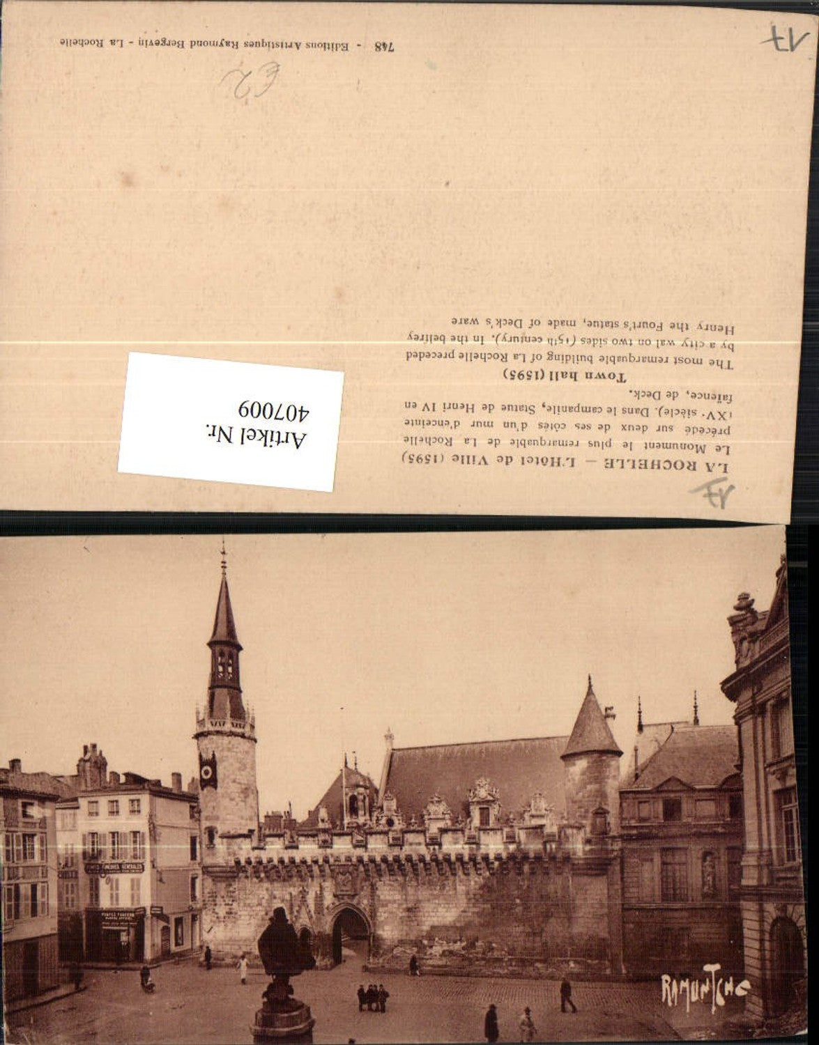 407009,Poitou-Charentes Charente-Maritime La Rochelle L'Hotel de Ville Rathaus