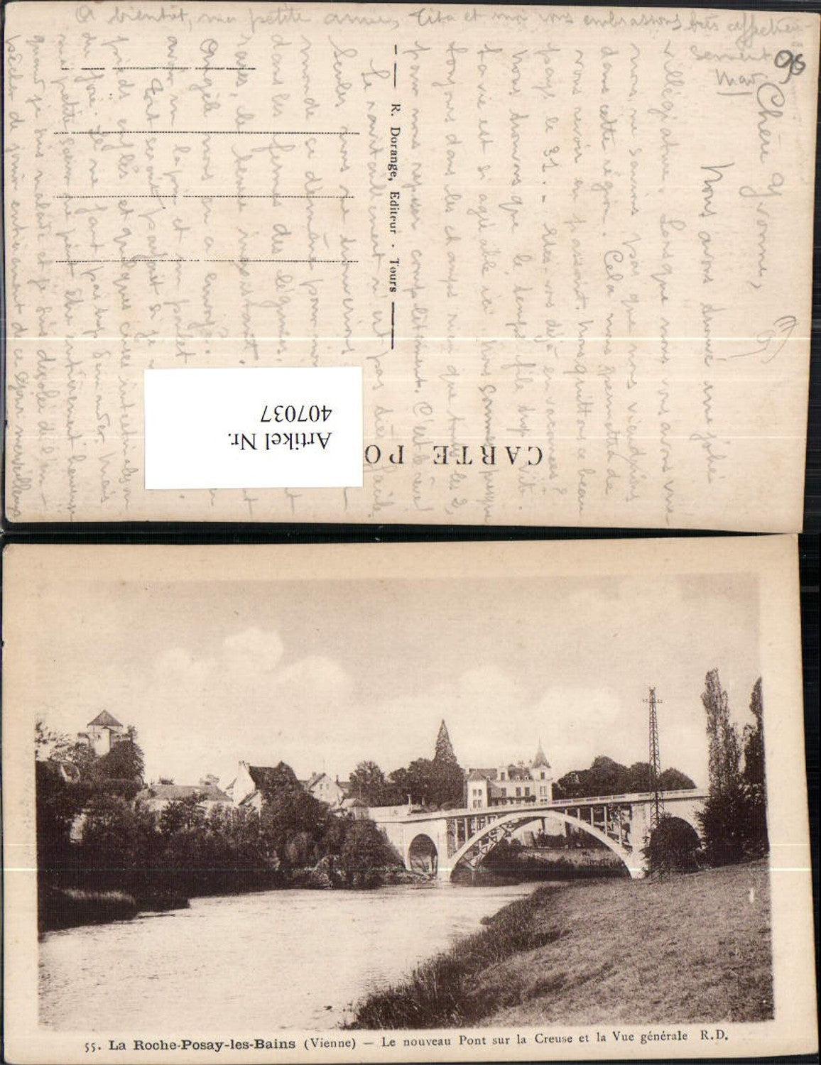 407037,Poitou-Charentes Charente-Maritime Vienne Roche-Posay-les-Bains Pont Brücke