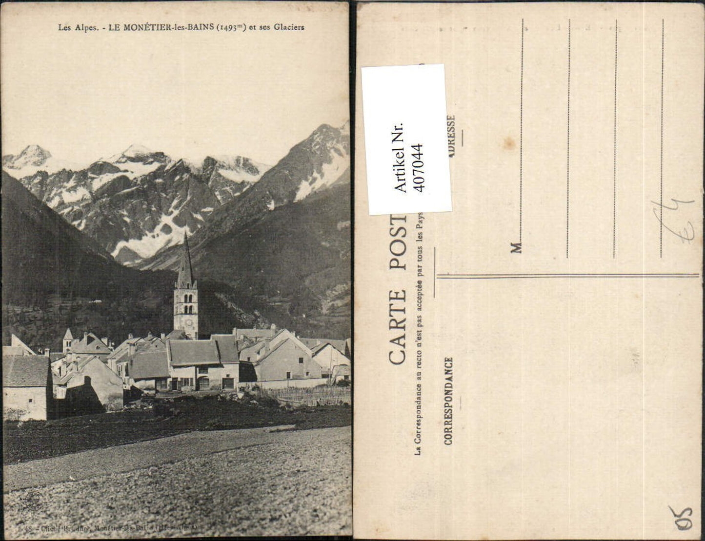 407044,Provence-Alpes-Cote-Azur Hautes-Alpes Monetier-les-Bains et Glaciers Totale Bergkulisse