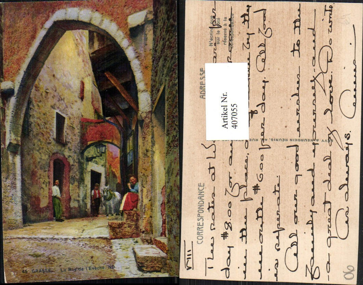 407055,Provence-Alpes-Cote-Azur Alpes-Maritimes Grasse La Rue de l'Eveche Gasse