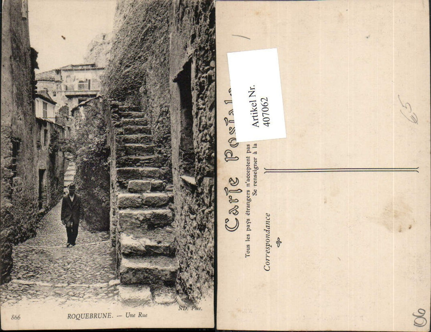 407062,Provence-Alpes-Cote-Azur Alpes-Maritimes Roquebrune Une Rue Gasse Stiege