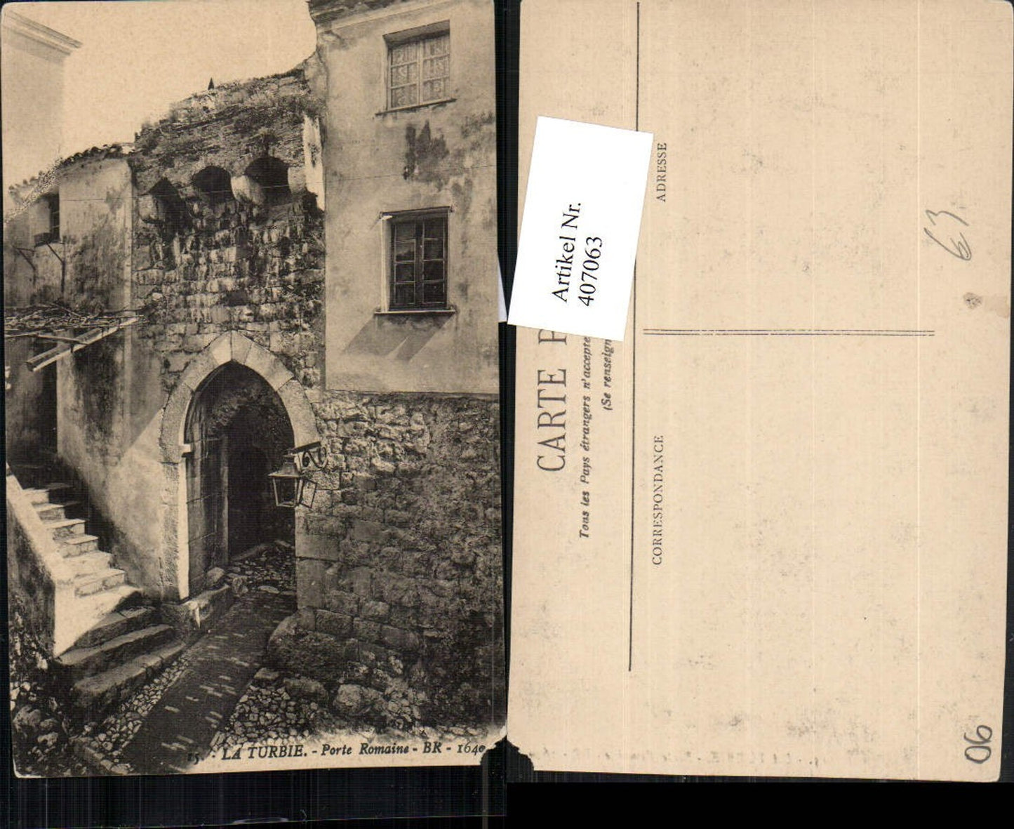 407063,Provence-Alpes-Cote-Azur Alpes-Maritimes La Turbie Porte Romaine Tor