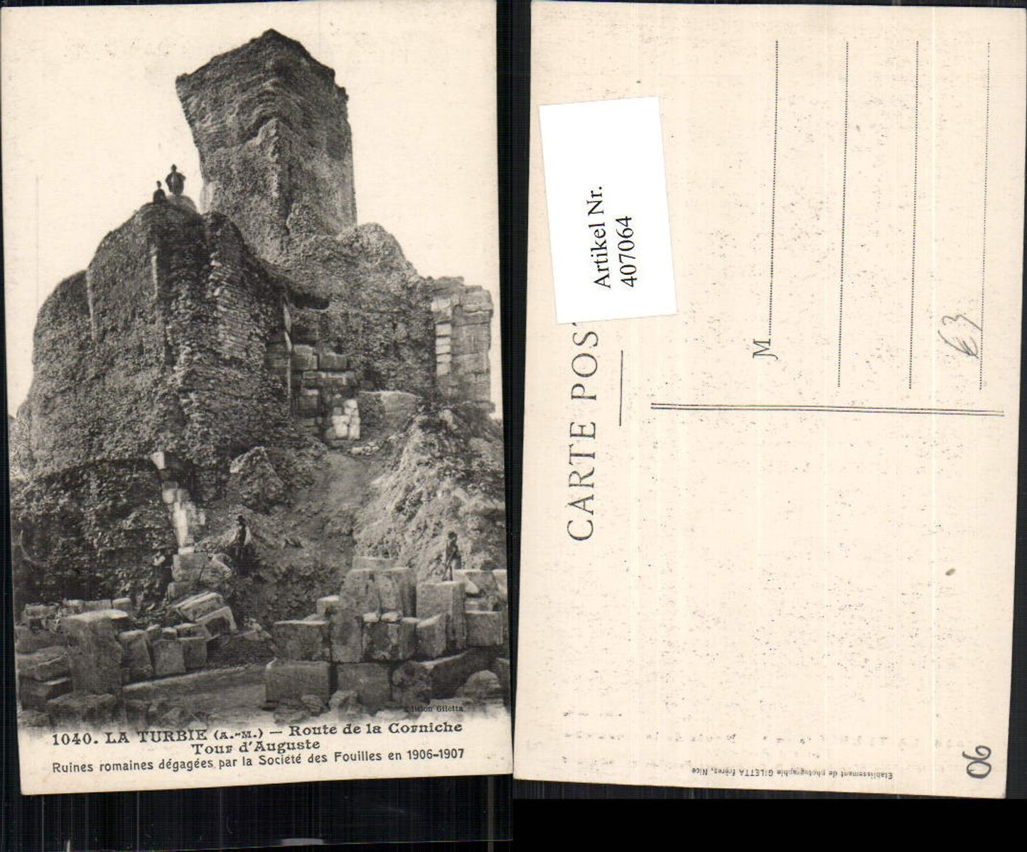 407064,Provence-Alpes-Cote-Azur Alpes-Maritimes La Turbie Tour Auguste Turm
